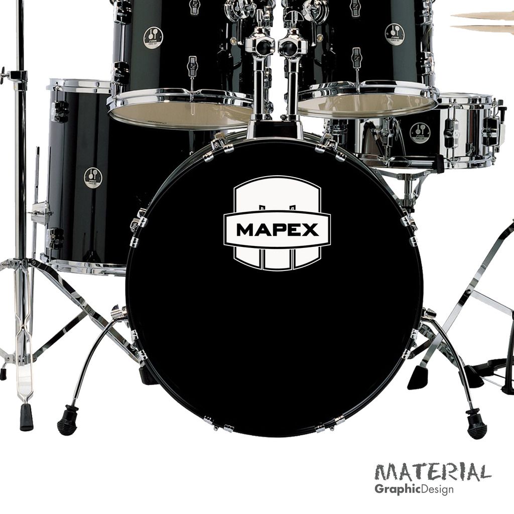 2x Mapex Drums Logo Sticker Decal fork bass Head Drums kit Percussion