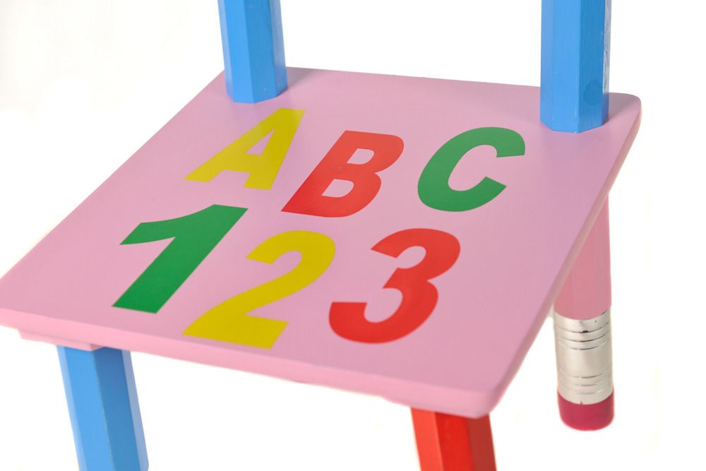 Children Wooden Pencil Chair Desk Toddler Bedroom Furniture Kid Gril