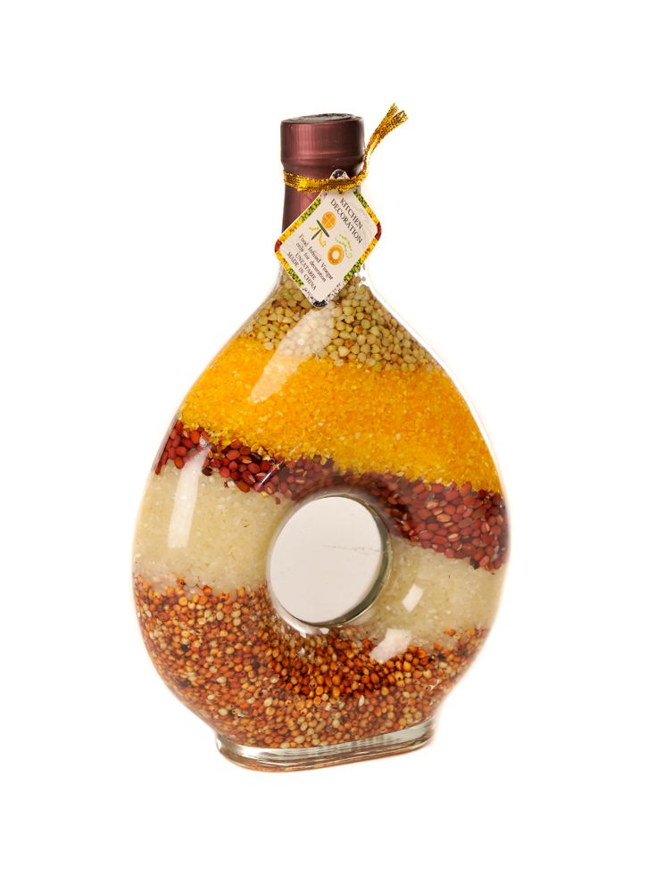 25cm Oval Shape Kitchen Glass Bottle Decoration Fruit Vegetable Grain