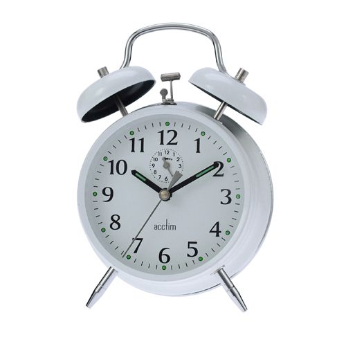 Acctim Saxon Double Bell Wind up Alarm Clock Traditional Keywound