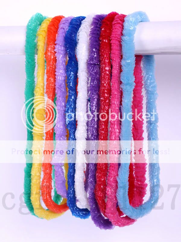 10Pcs Hawaiian Rainbow Colored Plastic Garland Lei Neck  