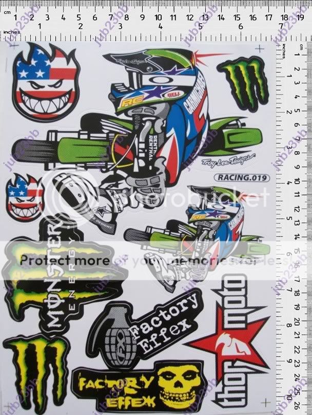 BIG MOTORCYCLE STICKER ATV DIRT BIKE BLACK RACING DECAL  