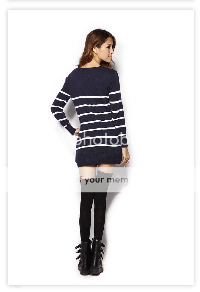 Women Cardigans Cool Pinstripes Jumpers Outerwears Mini Navy Sweaters 